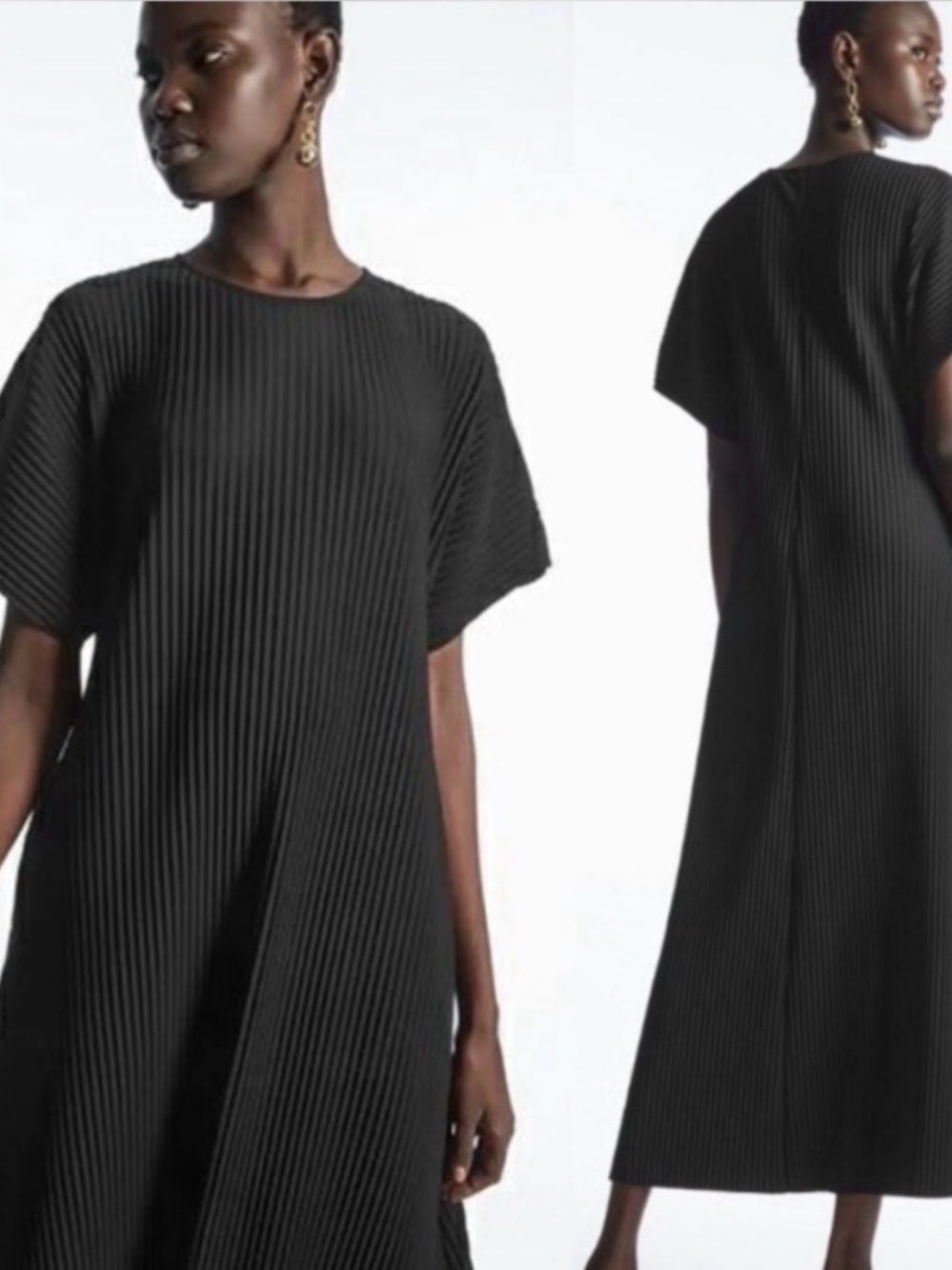 COS Pleated Midi T-Shirt Dress